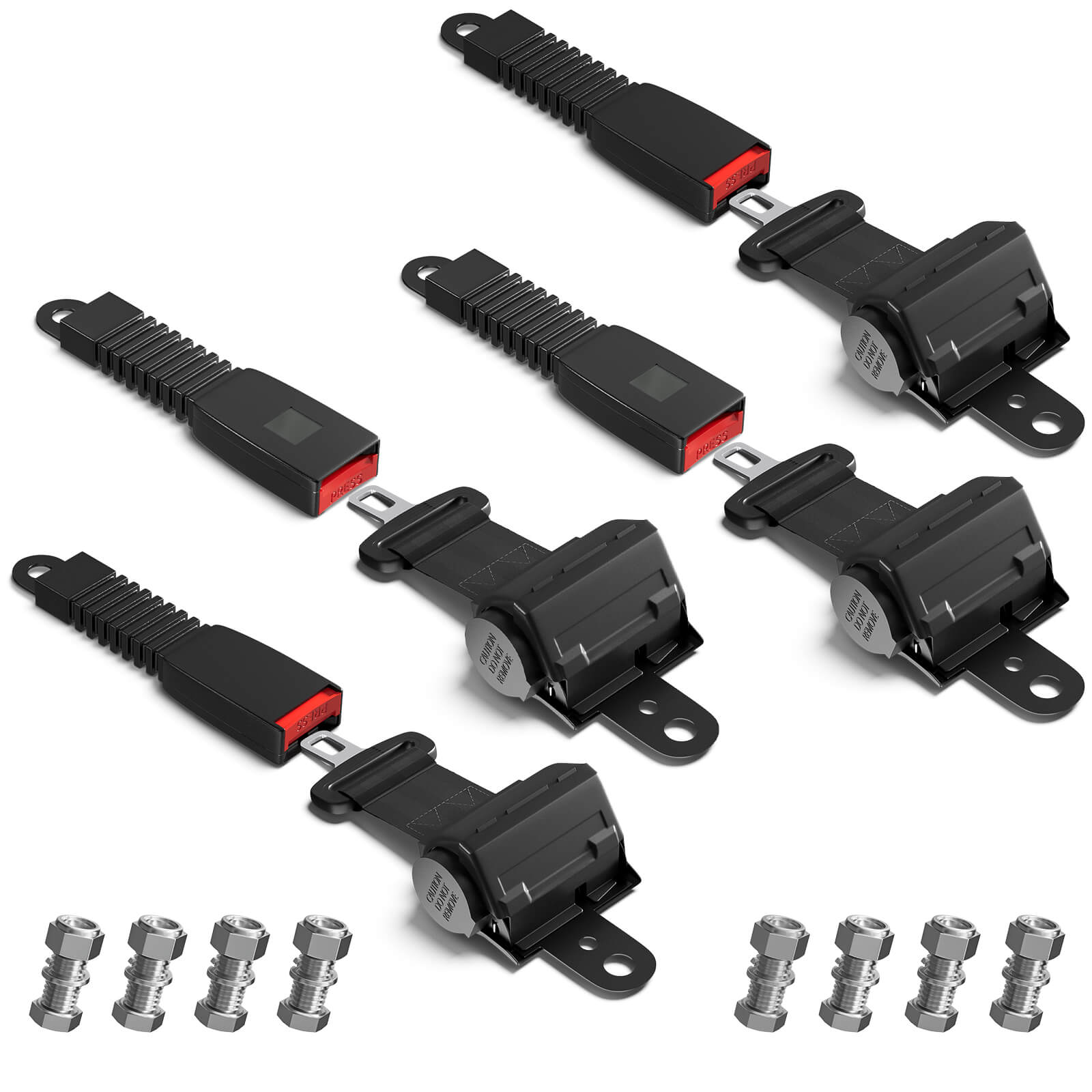 Universal Golf Cart Seat Belts Kit - 40" Retractable (2/4 Set) | Drive-up