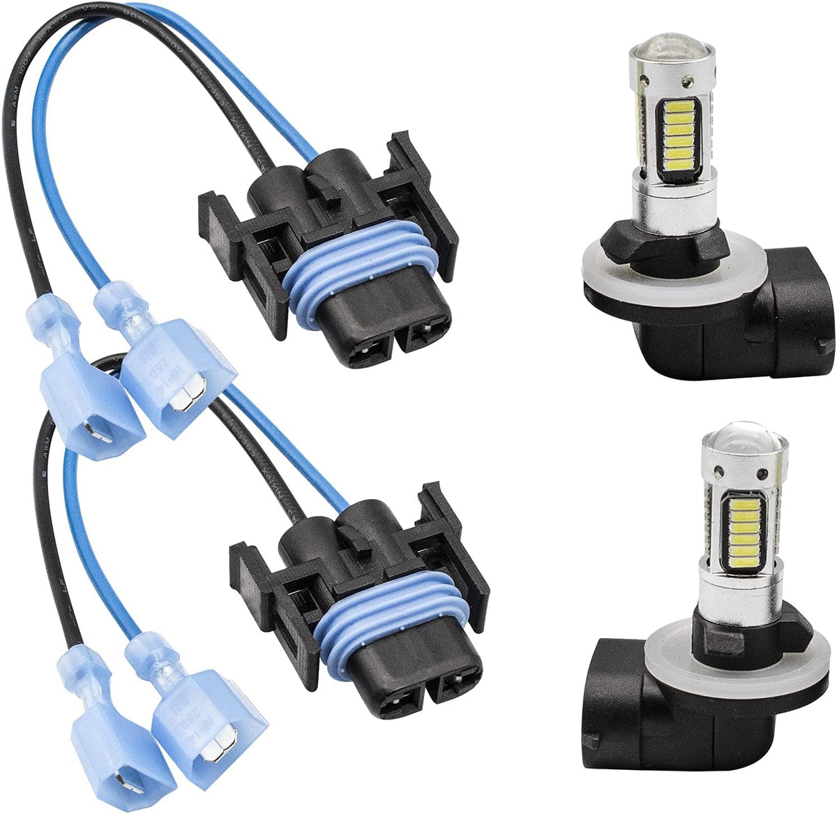 Club Car LED Headlight Bulb with Wiring Harness for DS