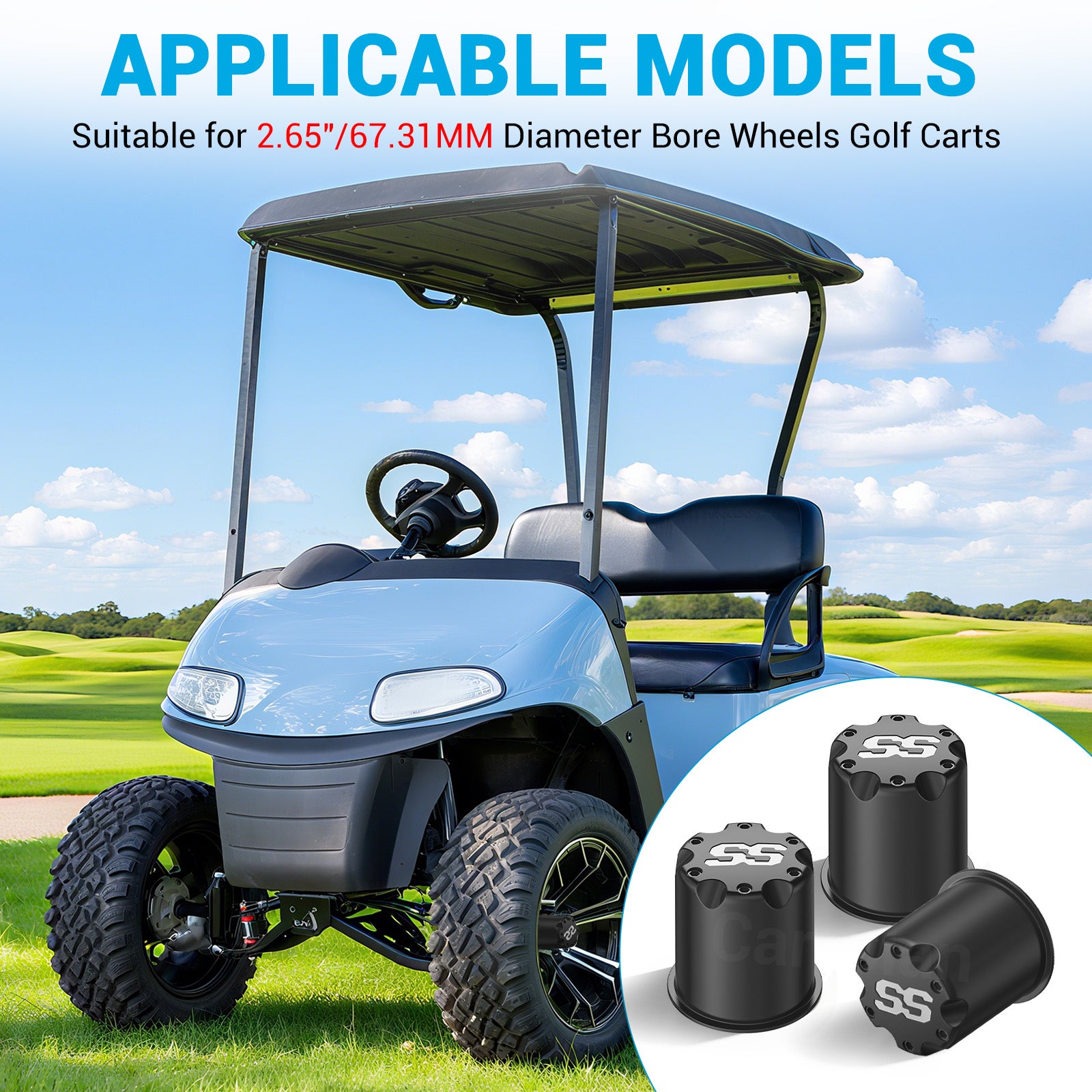 golf cart wheel center cap