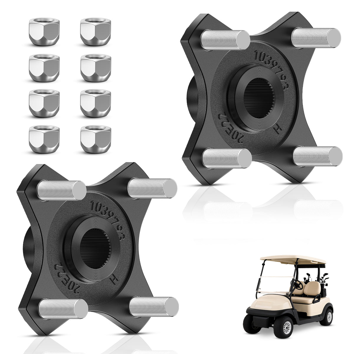 Club Car Rear Wheel Hubs Replacement 2PC Gas