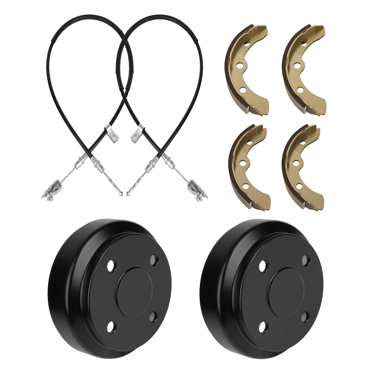 Golf Cart Brake Repair Kit for Club Car Precedent & Tempo - Brake Drums Shoes Cables