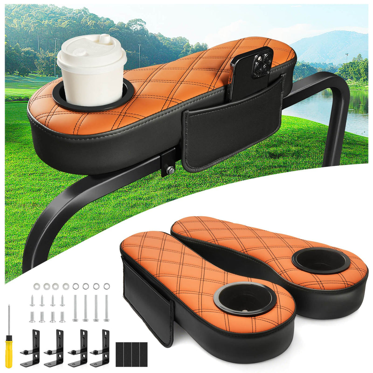 Golf Cart Armrests with Cup Holder
