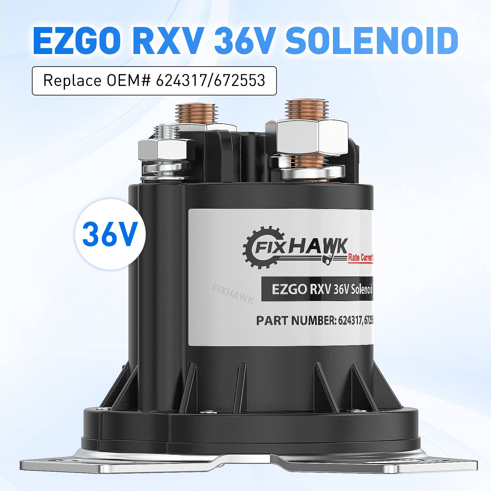 Drive-up EZGO RXV Solenoid 36V Golf Cart Solenoid for 2012-2019 Models
