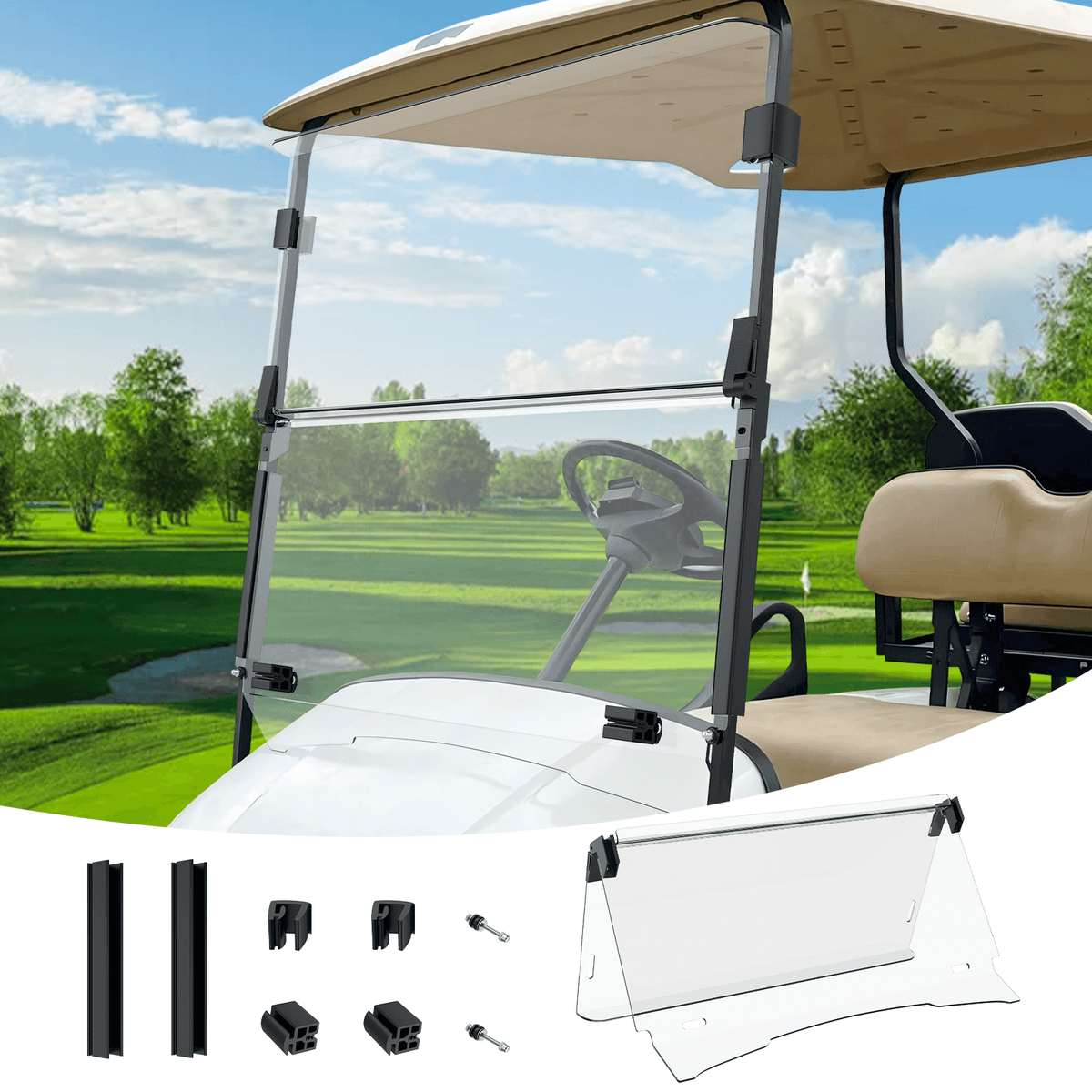 Fold-Down Windshield for EZGO TXT, DCS, PDS Golf Carts