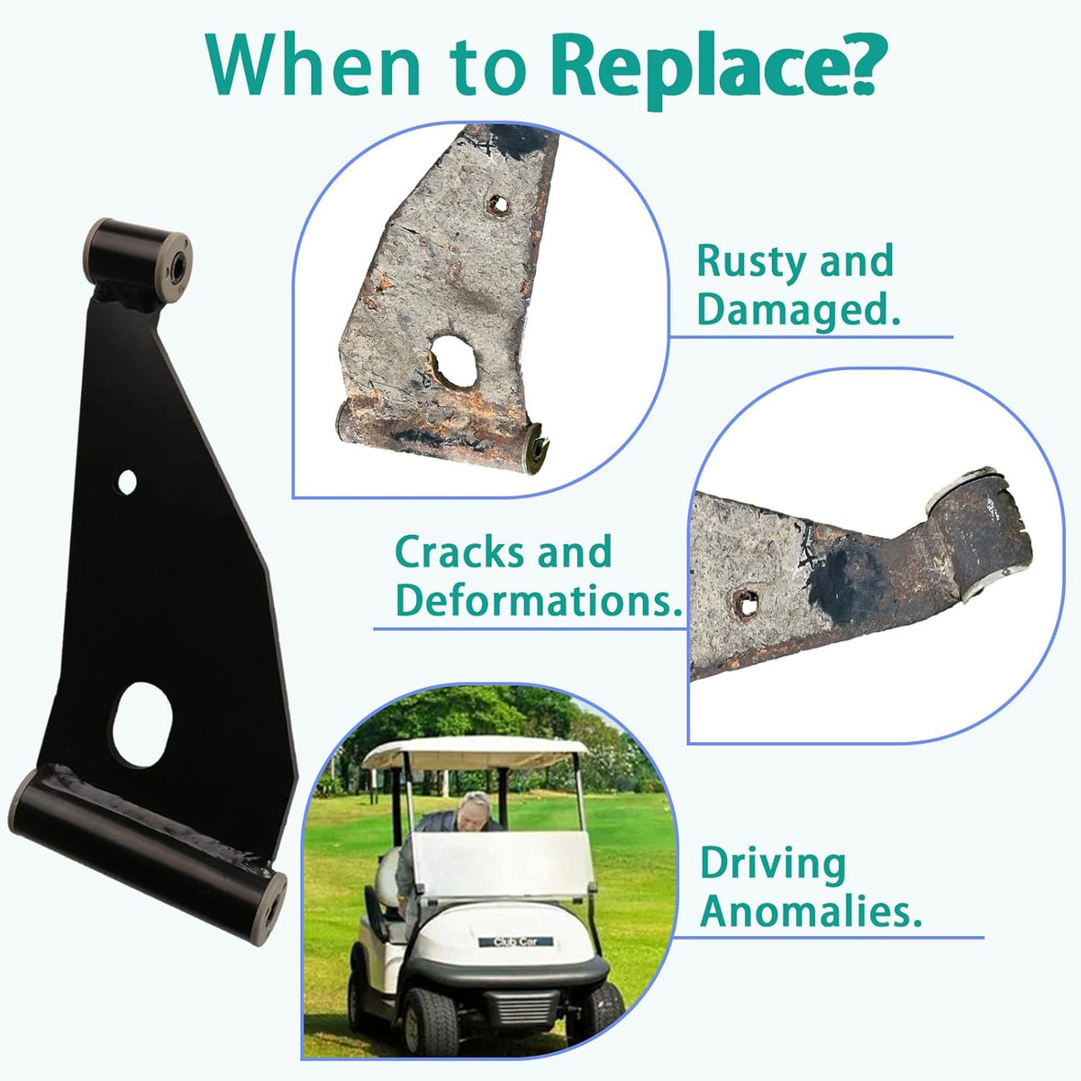 Golf Cart Control Arm Delta A-Plate for 2004+ Club Car Precedent & 2018-up Tempo 102287301 103388501 | DRIVE UP