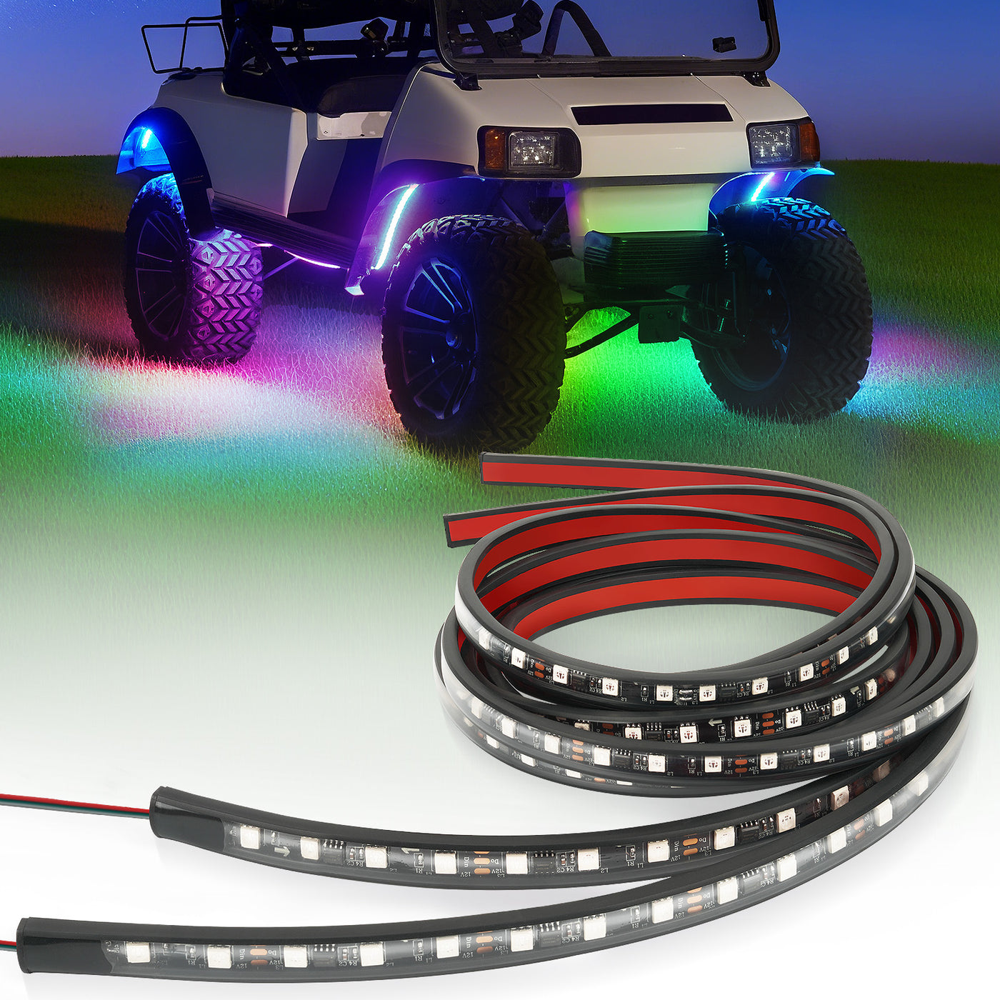 Golf Cart Light Bar Set Underglow Strips with Music Sync 2Pcs | Drive - up - Drive - up