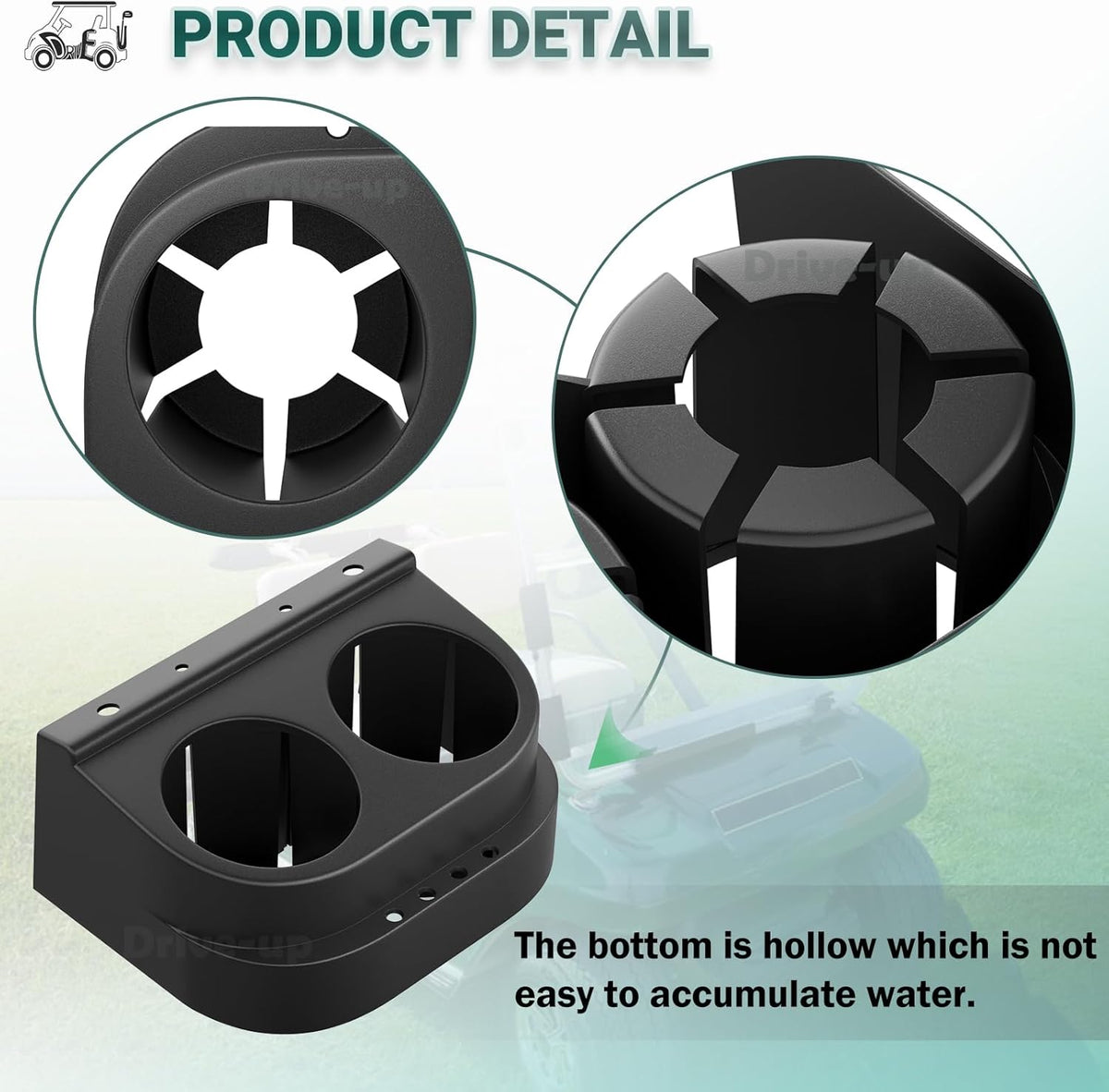 Dual Cup Holder Kit for Club Car DS Golf Carts