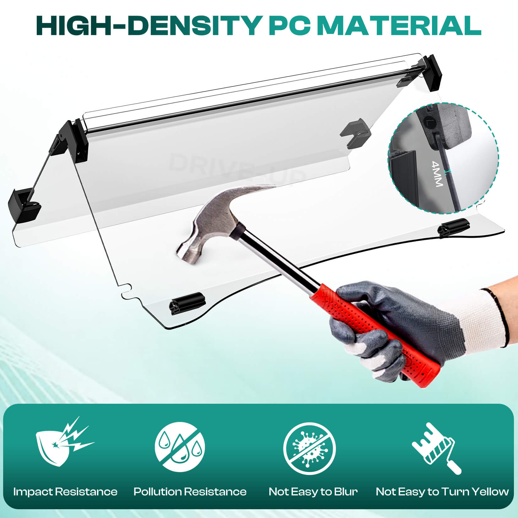 Club Car Windshield Clear Foldable for Precedent Tempo Onward 2004-Up Gas and Electric models | Drive-up