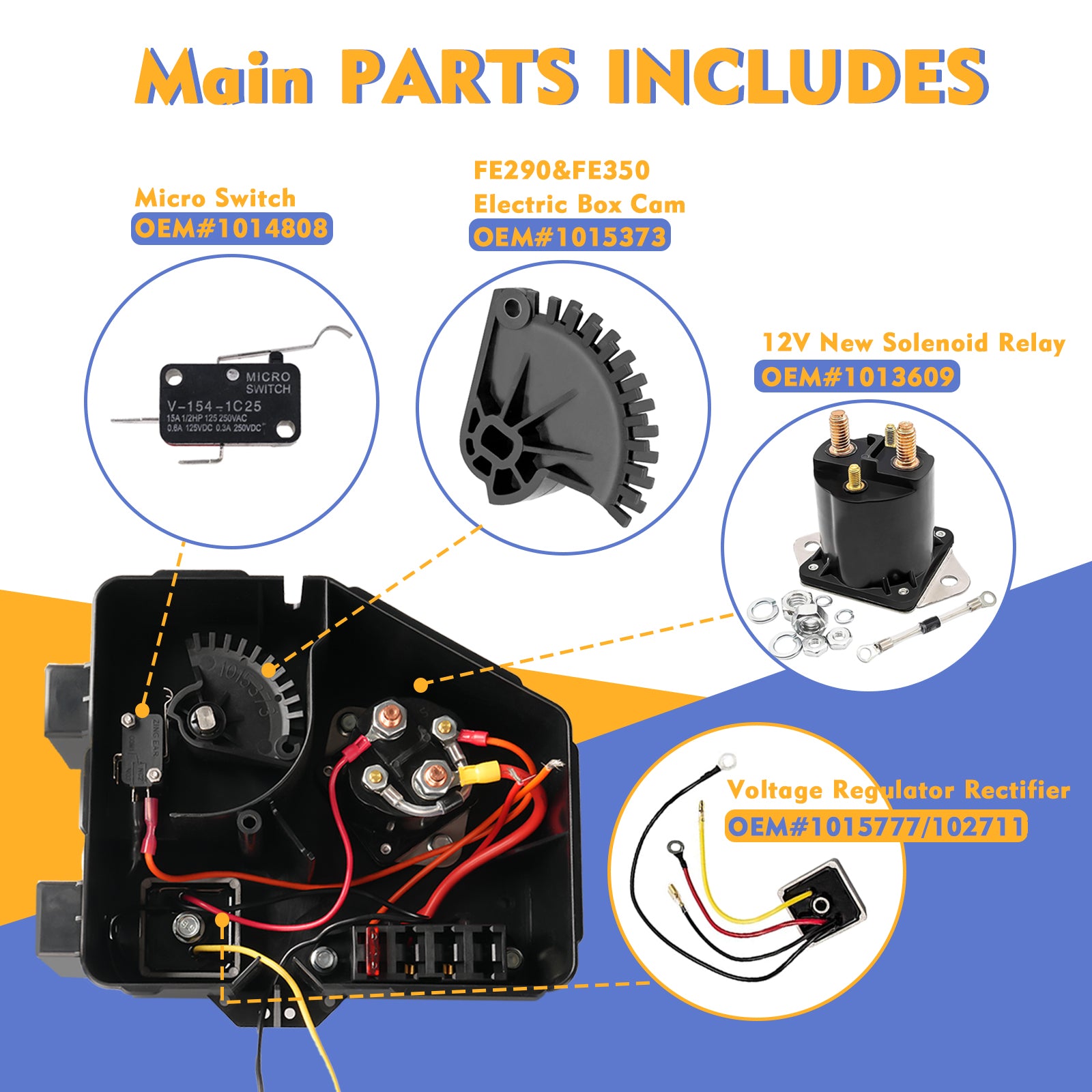 Golf Cart Electrical Component Box Asm/Electrical Box Cover, For Gas Club Car DS 1992-2015, OEM #1013609, 1015777 |Drive-up