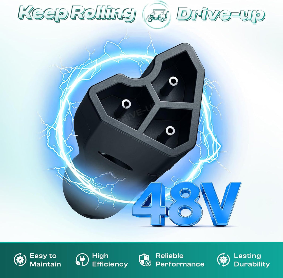 48V Triangle Charger Plug Handle for EZGO RXV Golf Carts | DRIVE UP