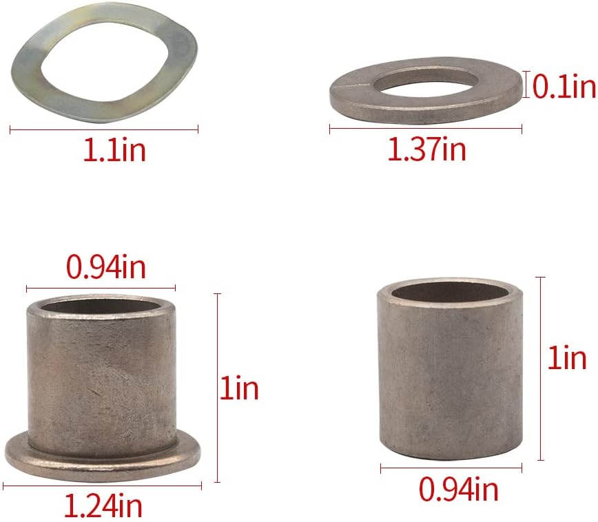 Club Car DS Golf Cart Upper and Lower Spindle Bronze Bushing Kit