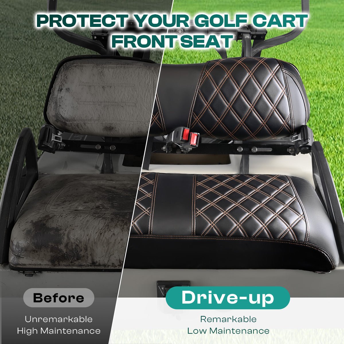 Golf Cart Seat Cover Club Car DS 2000.5 - Up in 4 Style Options - Drive - up