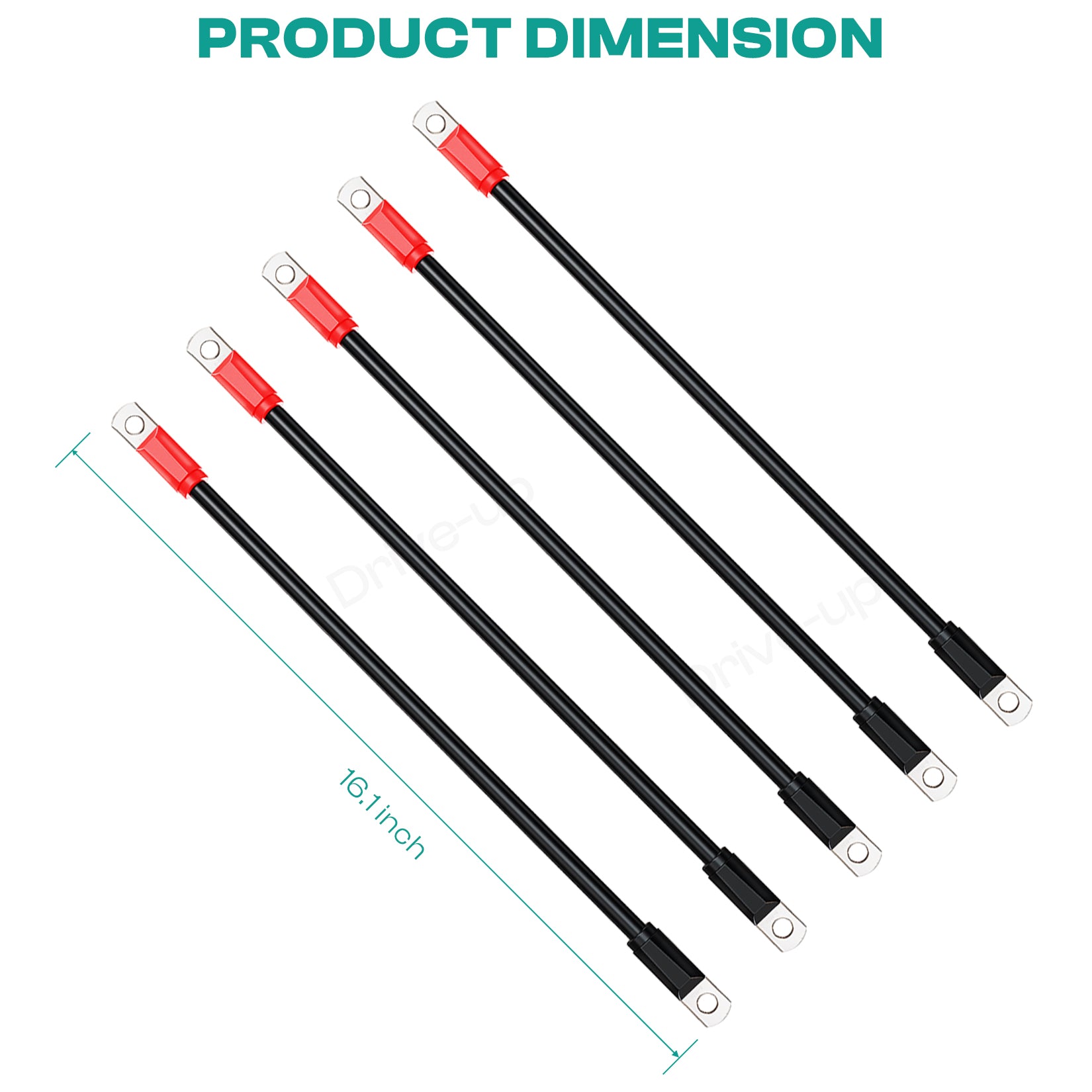 Golf Cart Battery Cable Set for Club Car DS 1995-Up 48 Volt 4 Gauge (Set of 5) |Drive-up