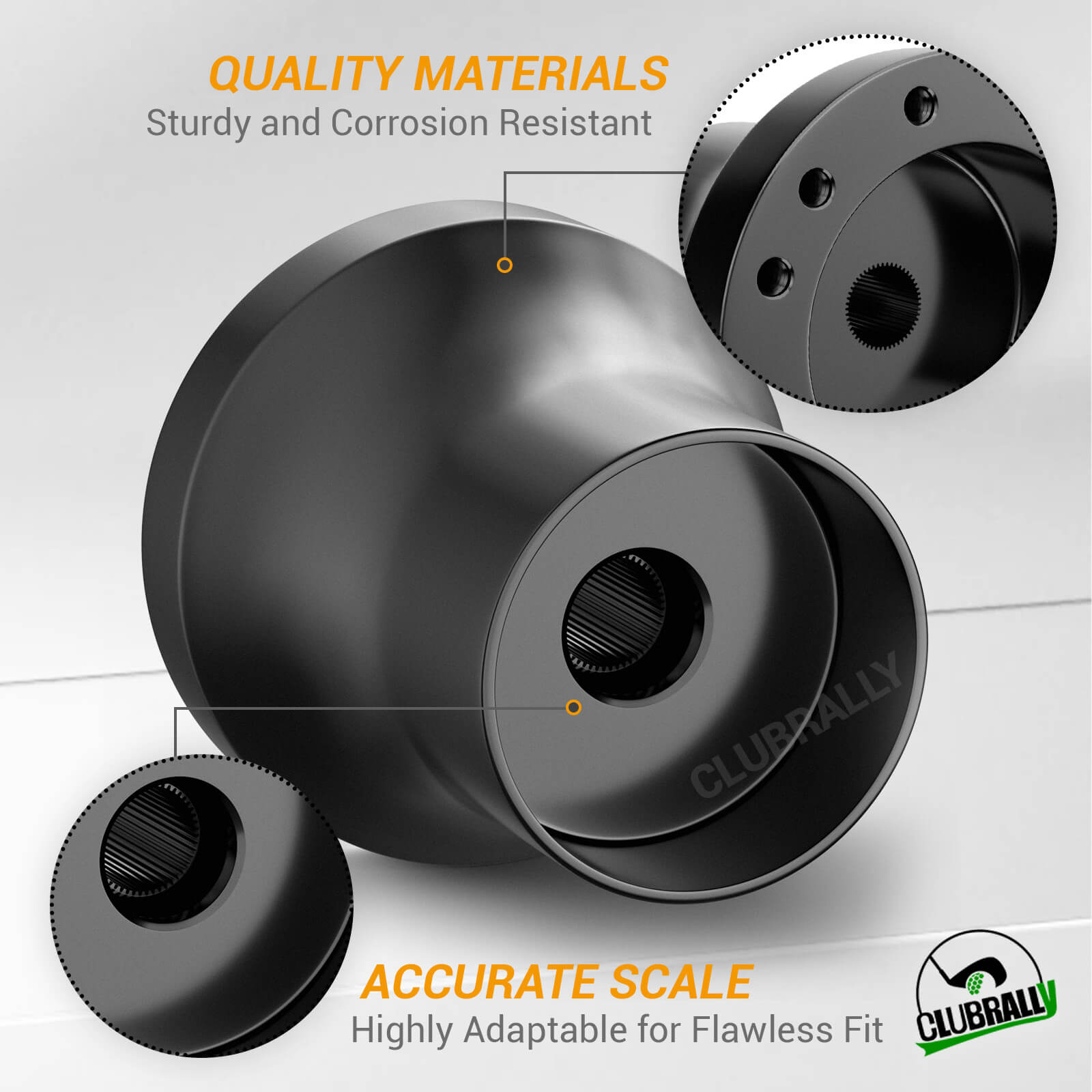 Black Yamaha Golf Cart Steering Wheel Adapter for 5-6 Hole Wheels | Drive-up