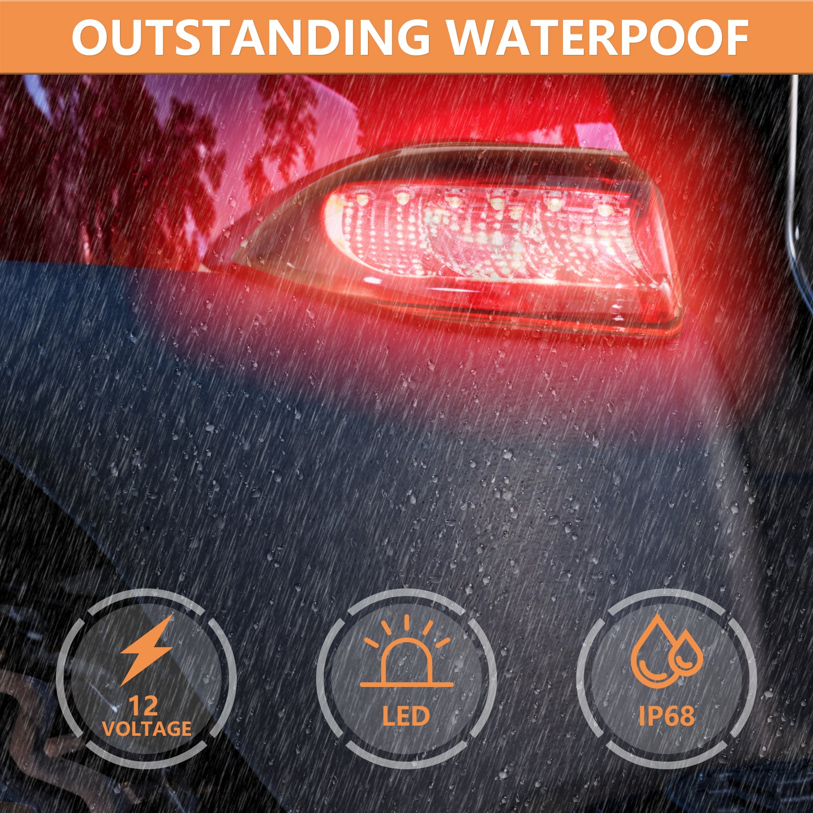 Golf Cart LED Taillight for Club Car Precedent 2004-Up and Tempo 2018-Up Models 12V 3 Wires | Drive-up