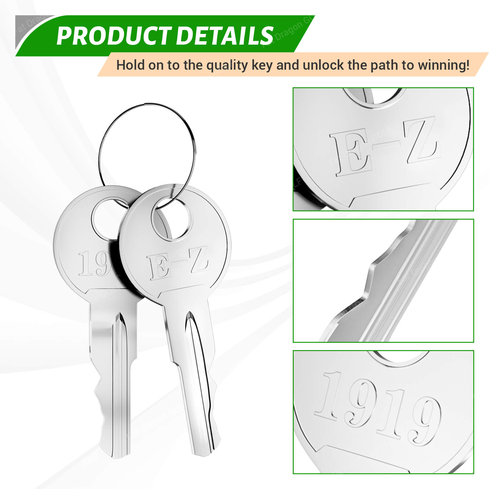 EZGO Golf Cart Key Ignition 25-Pack - Fits 1981+ gas and electric models(OEM 17063-G01) | Drive-up