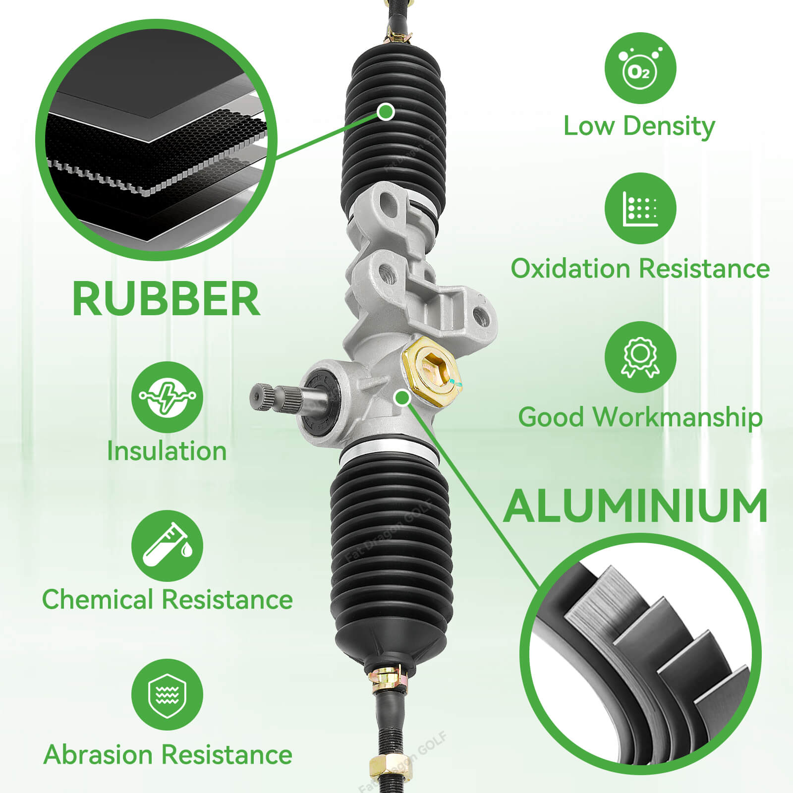 EZGO RXV Steering Rack Assembly with Ball Joints 2008-Up | Drive-up