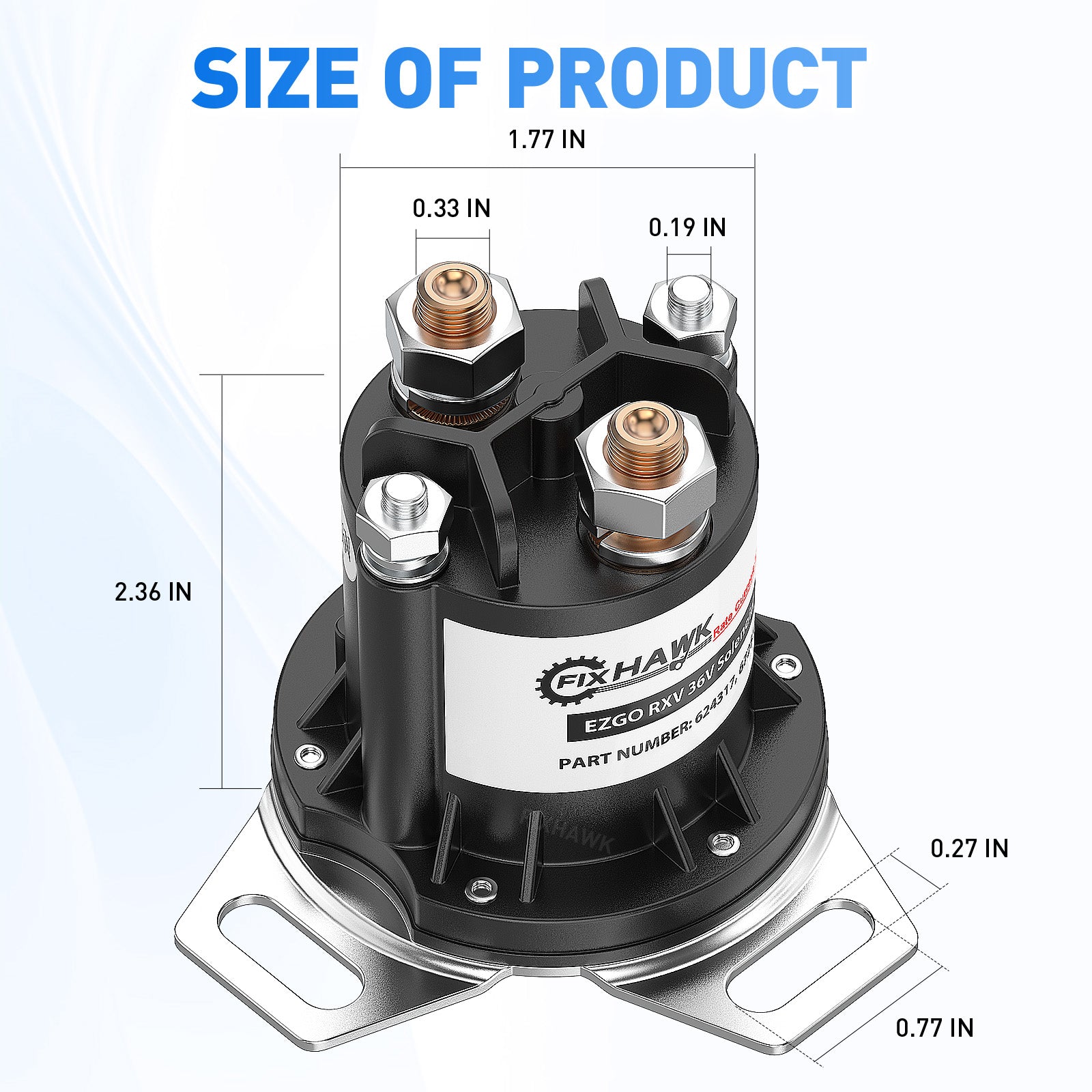 Drive-up EZGO RXV Solenoid 36V Golf Cart Solenoid for 2012-2019 Models