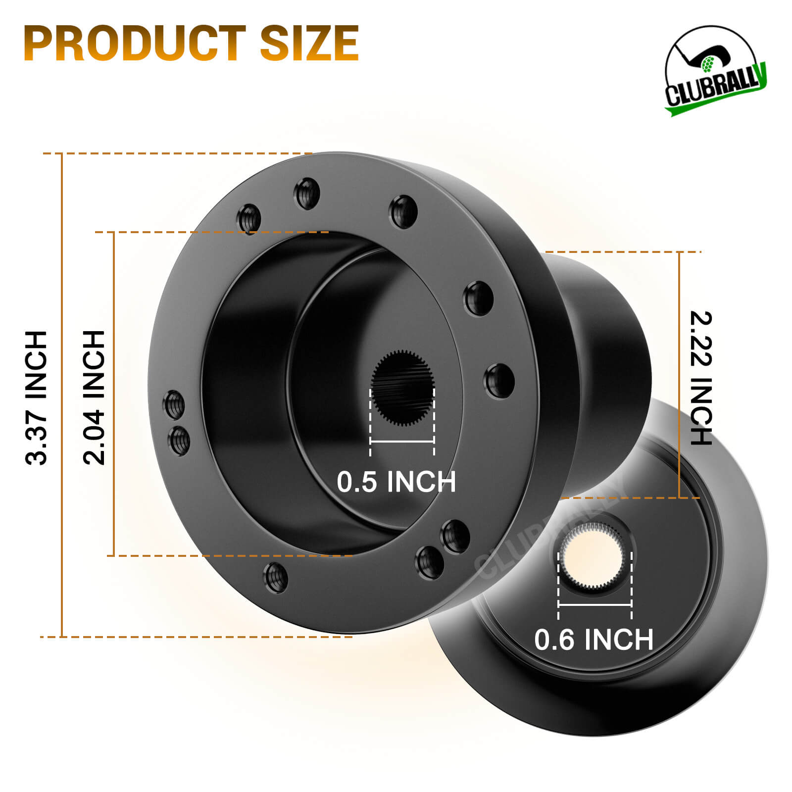 Black Yamaha Golf Cart Steering Wheel Adapter for 5-6 Hole Wheels | Drive-up