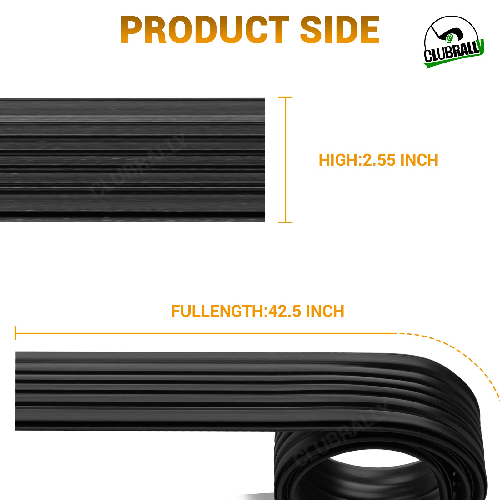 Drive-up Golf Cart Floor Edge Guard Sill Protector, 2 PCS Anti-Collision Rubber Side Bumper Trim for Club Car DS 1987-Up, OEM #1013983/ 101347501£¨42.5" L¡Á2.6" W£©