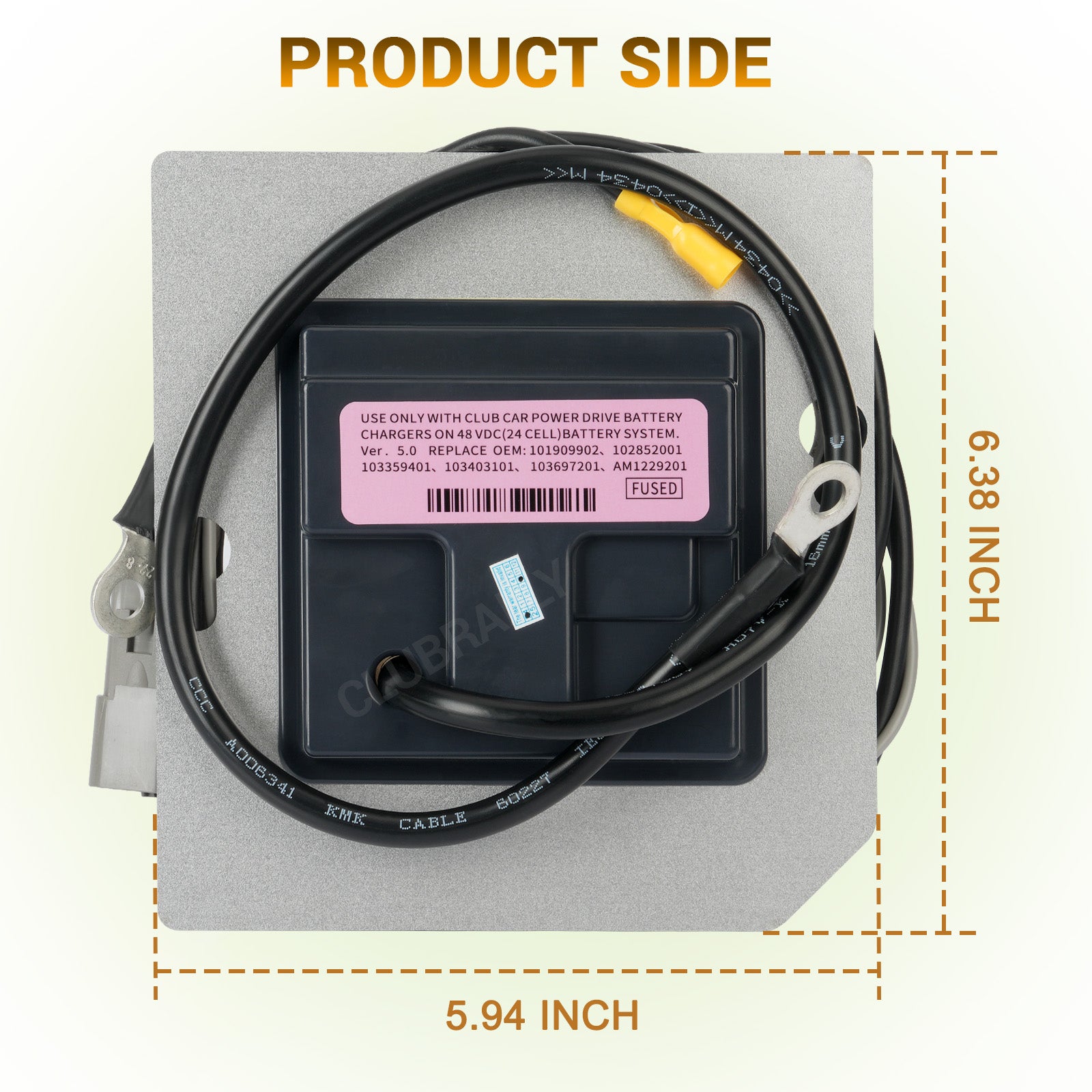 Golf Cart On Board Computer OBC with Square 6-Pin Plug for Club Car DS Elec 48v Regen II IQ, OEM #101909902, AM1229201 |Drive-up