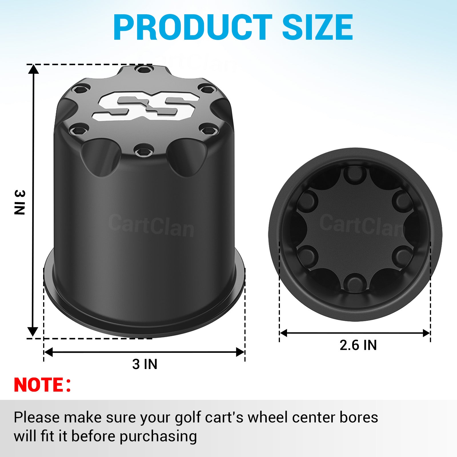 golf cart wheel center cap