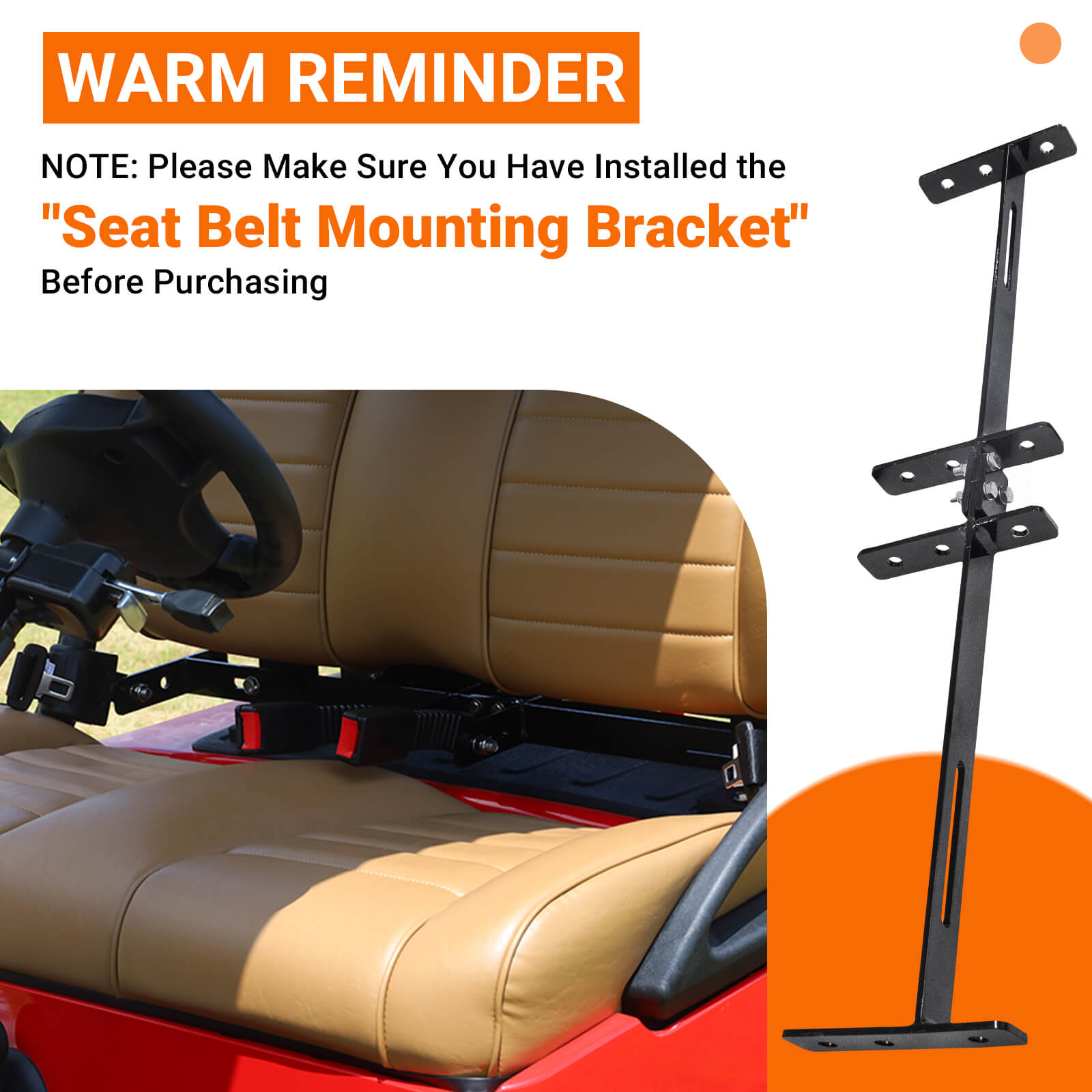 Universal Golf Cart Seat Belts Kit - 40" Retractable (2/4 Set) | Drive-up