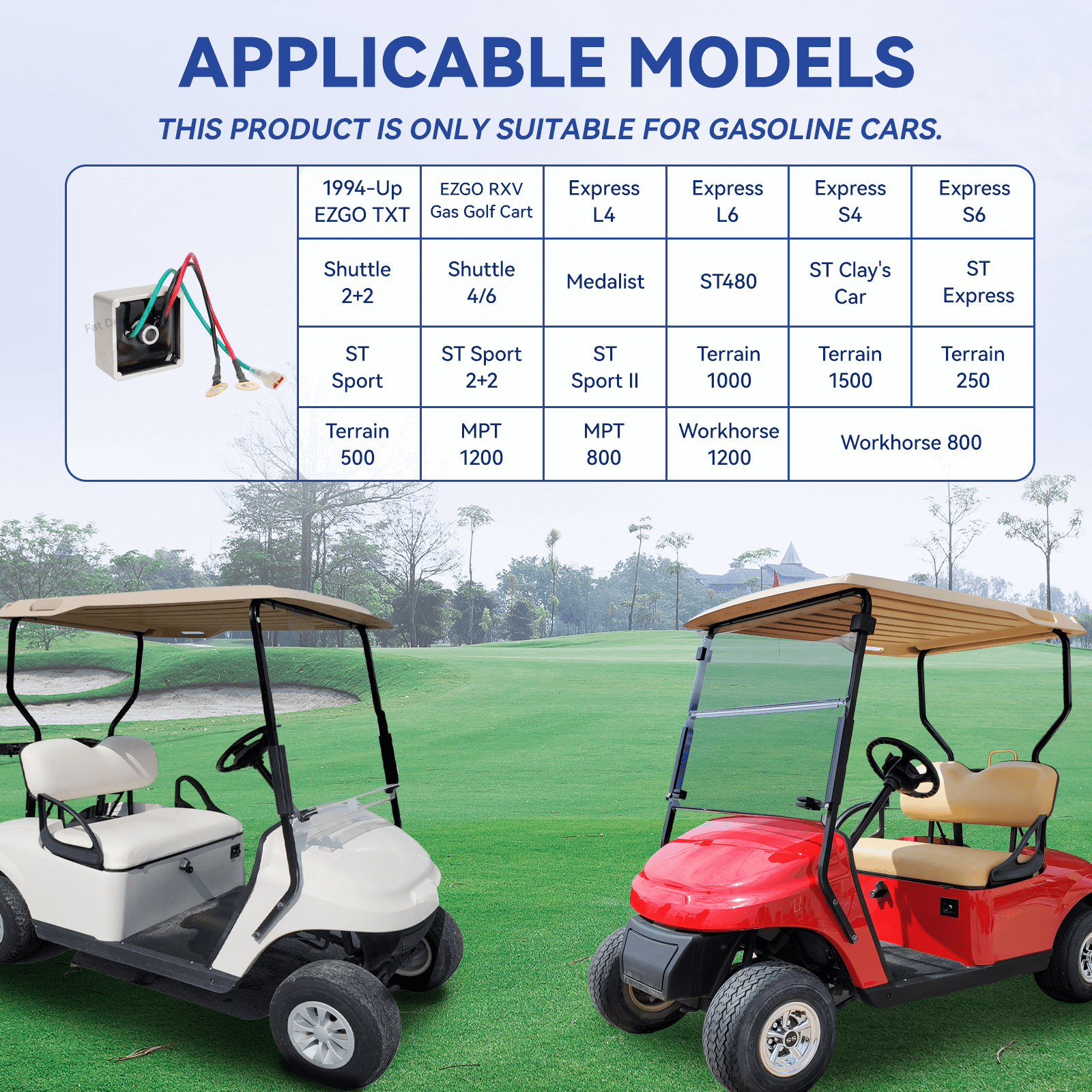 Voltage Regulator for EZGO TXT Gas Golf Carts 1994-Up OEM 27739-G01 | Drive-up