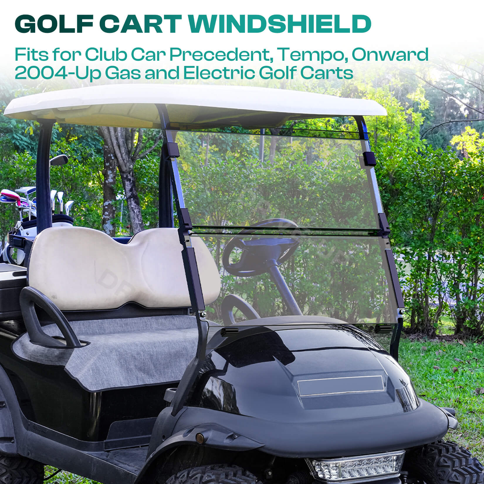 Golf Cart Windshield Foldable Tinted Club Car Precedent Tempo/ Onward |Drive-up
