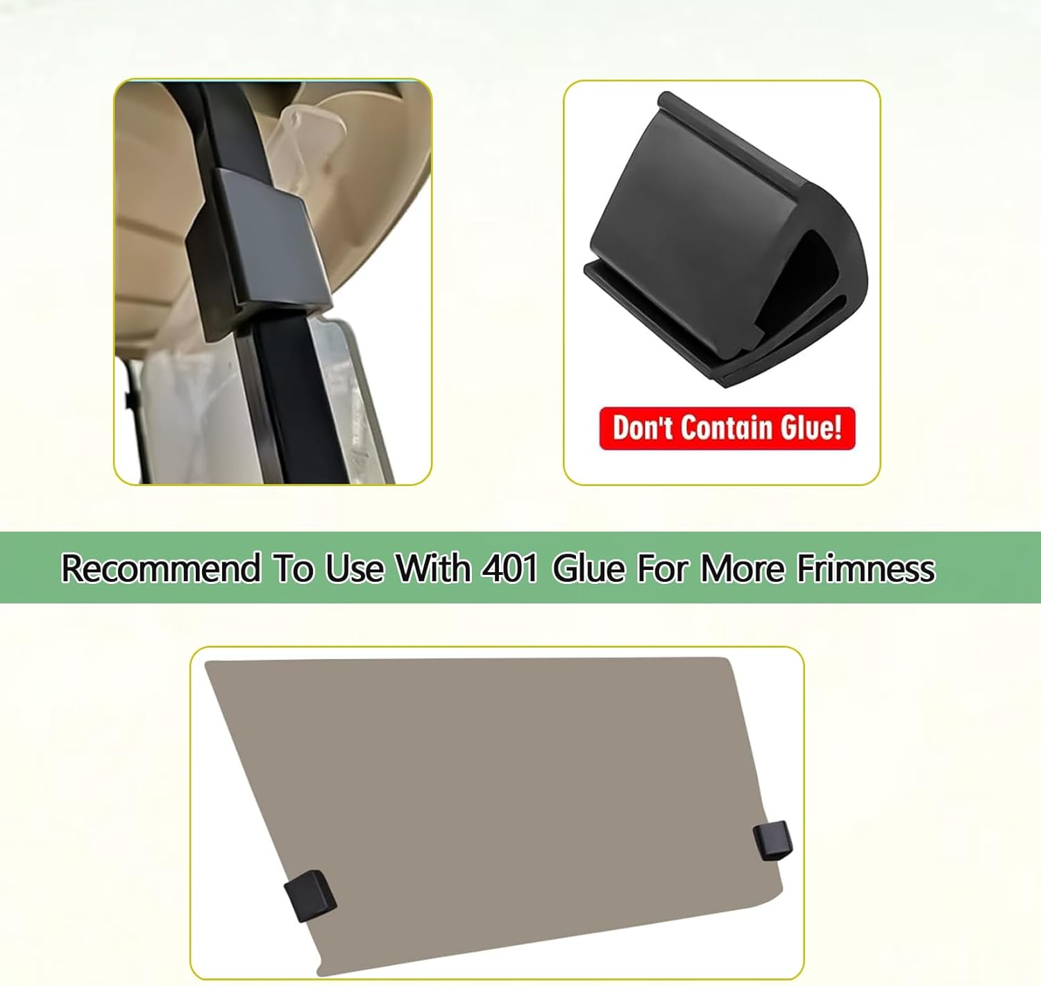 Drive-up Golf Cart Window Clips, Windshield Clips for Golf Cart Fits Club EZGO Yamaha Models Set Of 2