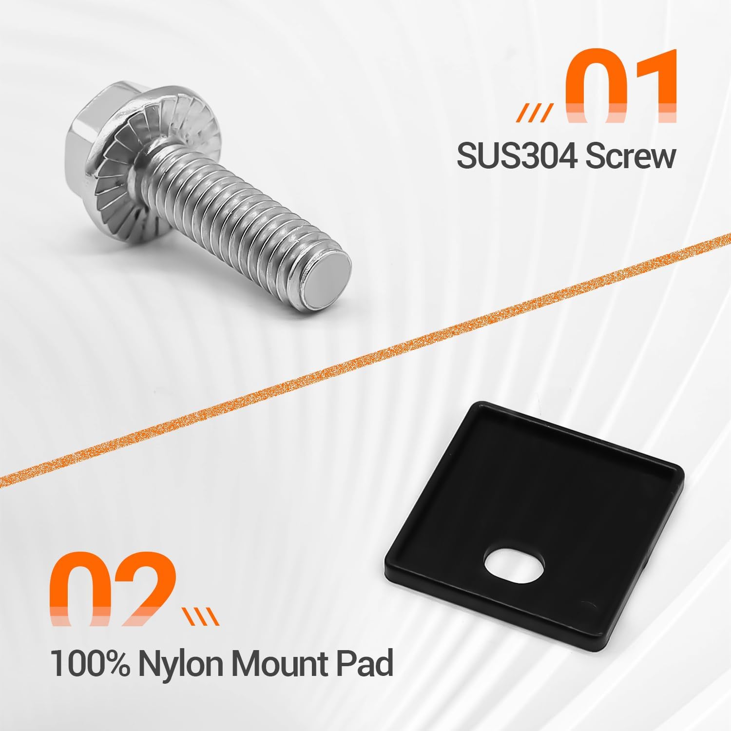 Golf Cart Front Top Strut Mount Pads with Stainless Steel Screws Kit, Fits Club Car DS