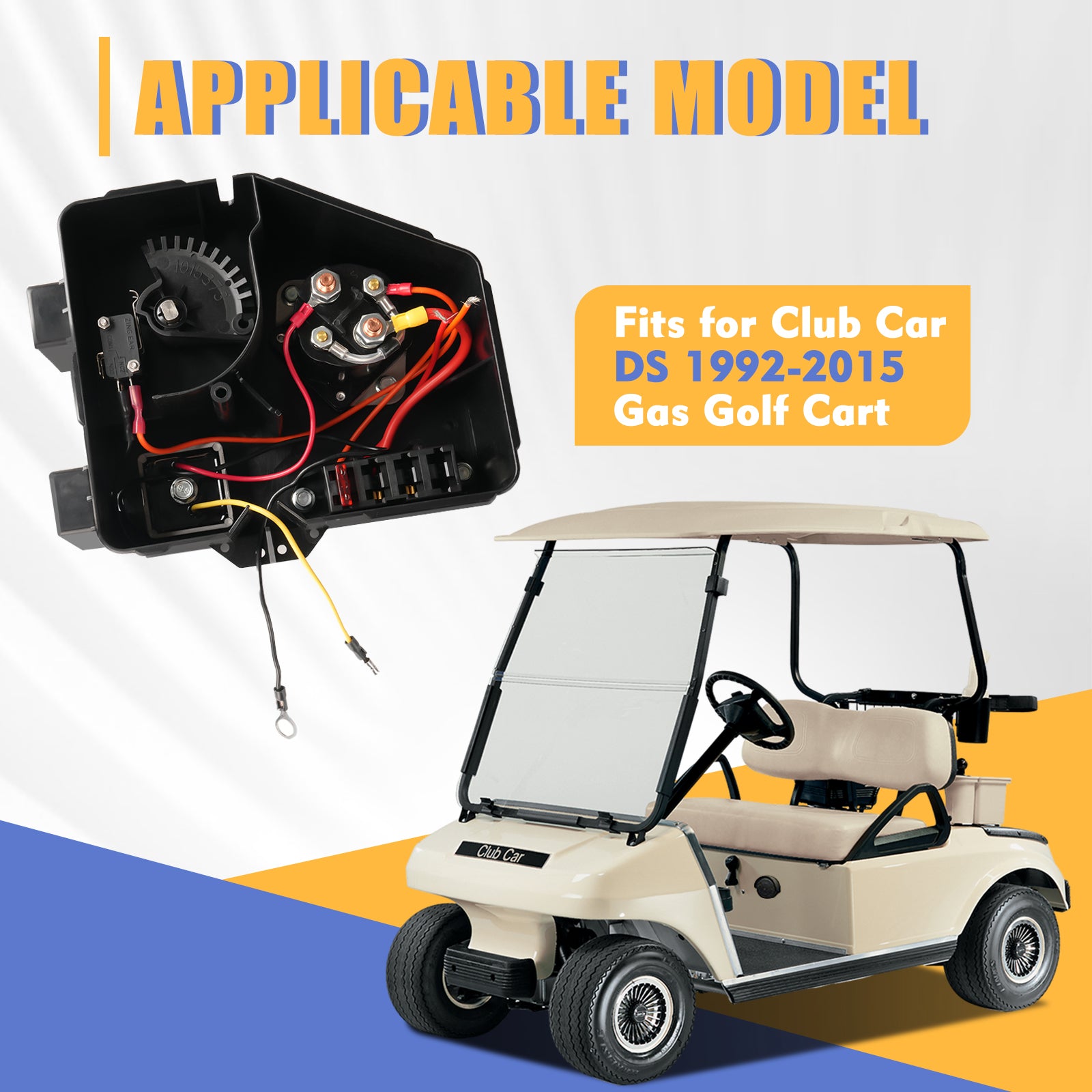 Golf Cart Electrical Component Box Asm/Electrical Box Cover, For Gas Club Car DS 1992-2015, OEM #1013609, 1015777 |Drive-up