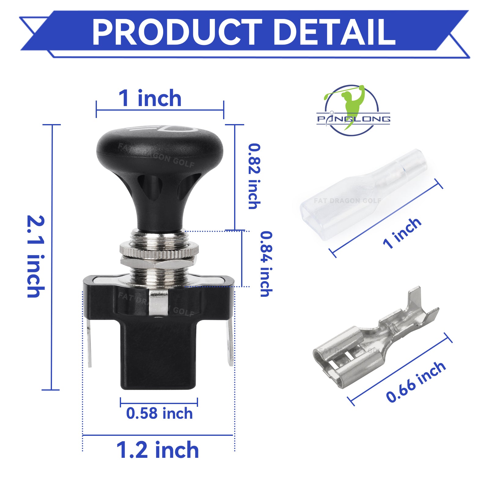 Universal Golf Cart Push Button Light Switch for Club Car Yamaha EZGO - 12Volt Light Switch, OEM #4034 | Drive-up