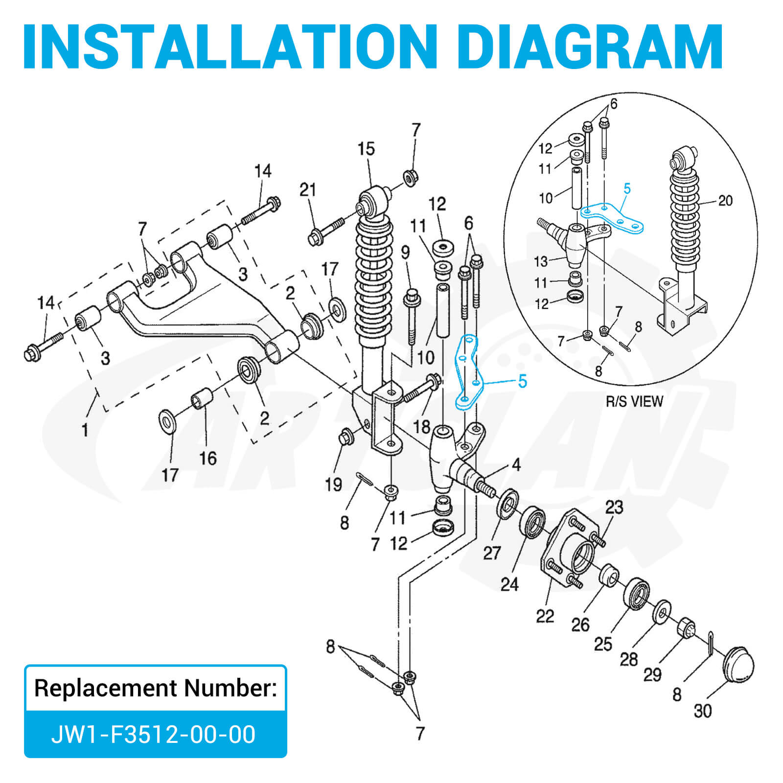 Yamaha G29 Knuckle Arm Pair for Driver & Passenger Sides 2007-2016 | Drive-up