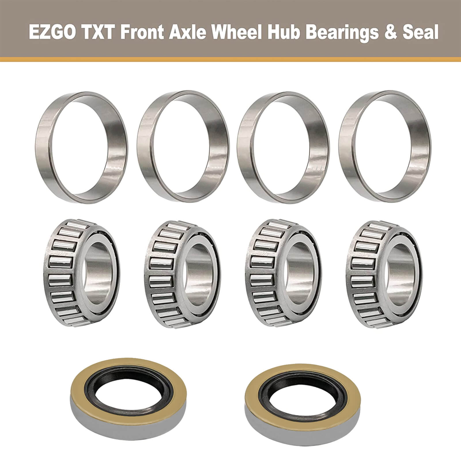 EZGO TXT Golf Cart Front Wheel Bearing & Seal Replacement Kit 1976-Up | Drive-up