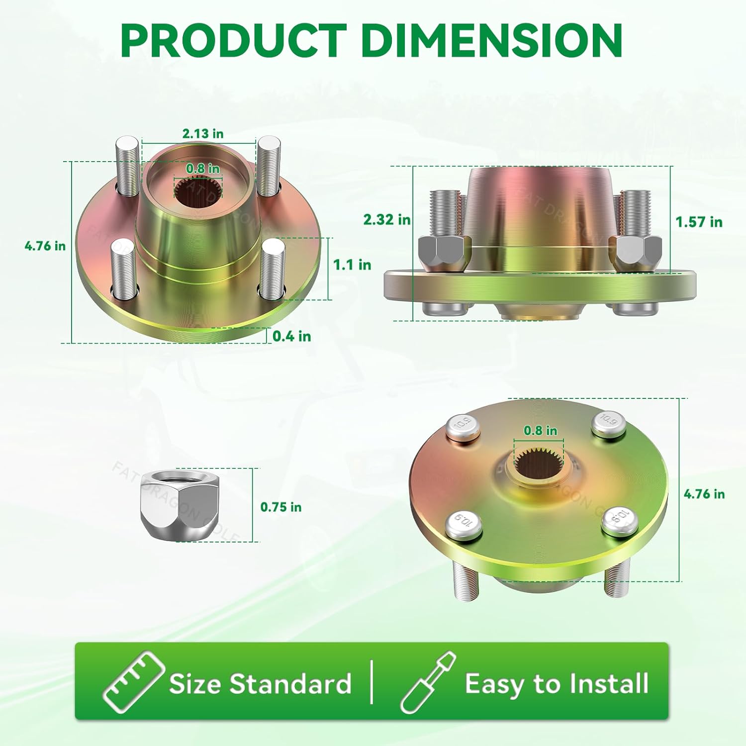 yamaha golf cart wheel hub