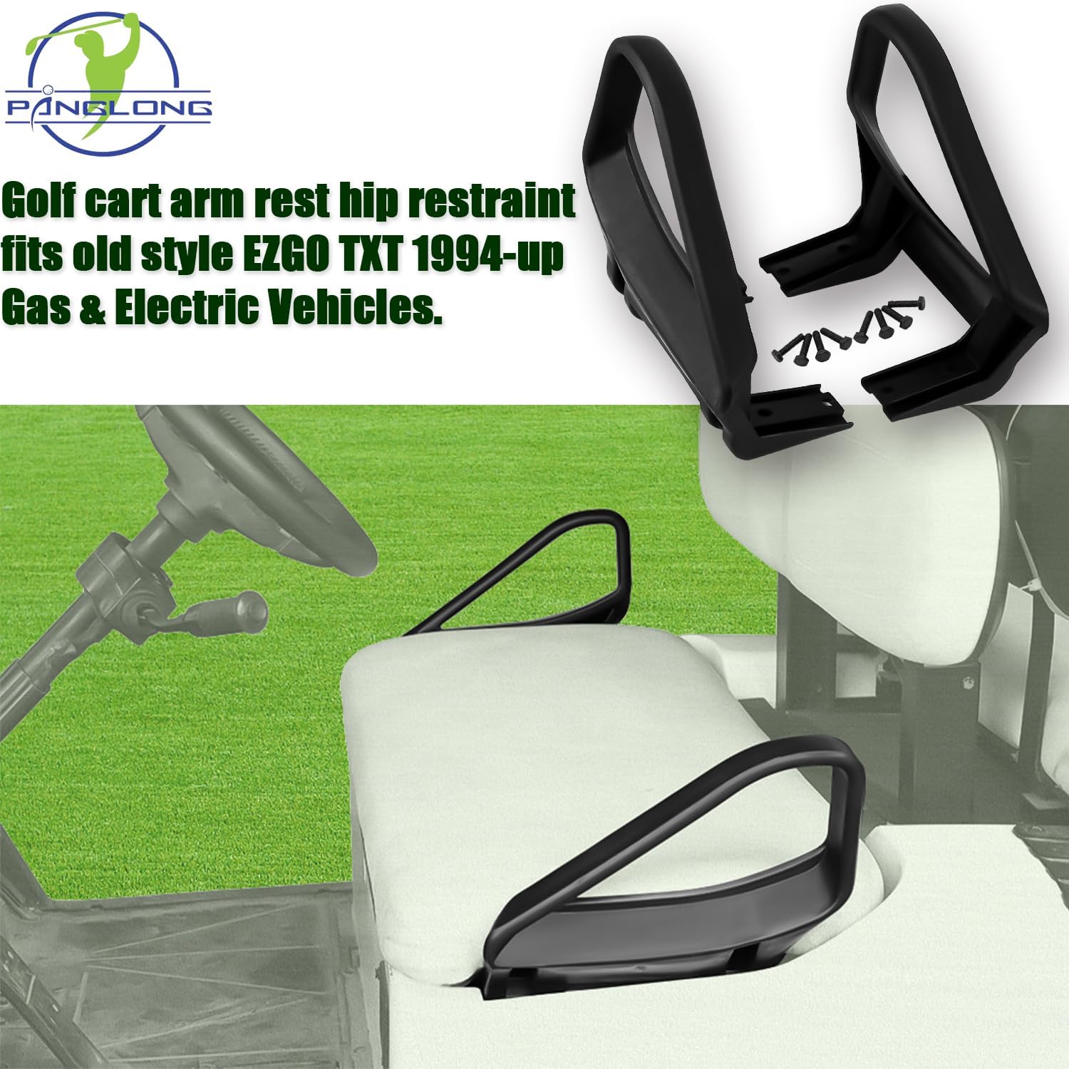 Golf Cart Arm Rest Hip Restraint for EZGO TXT 1994-up Gas & Electric Driver and Passenger Side OEM# 71701-G01 71702-G01 |Drive-up