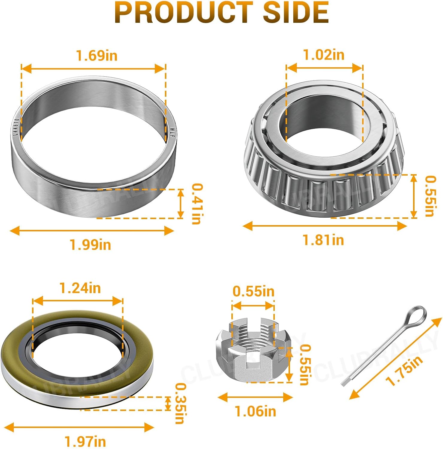 EZGO TXT Golf Cart Front Wheel Bearing & Seal Replacement Kit 1976-Up | Drive-up