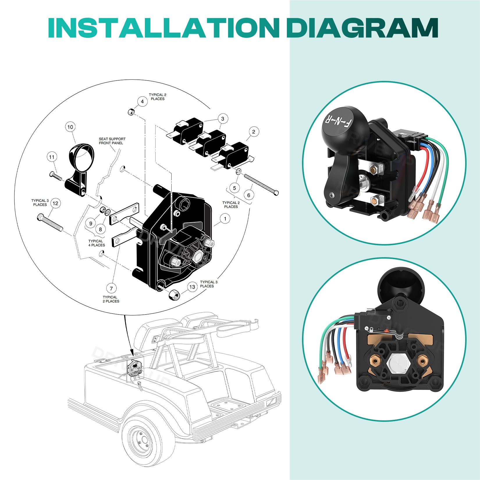 Golf Cart Forward Reverse Switch Club Car DS 48V 1996-Up | Drive-up