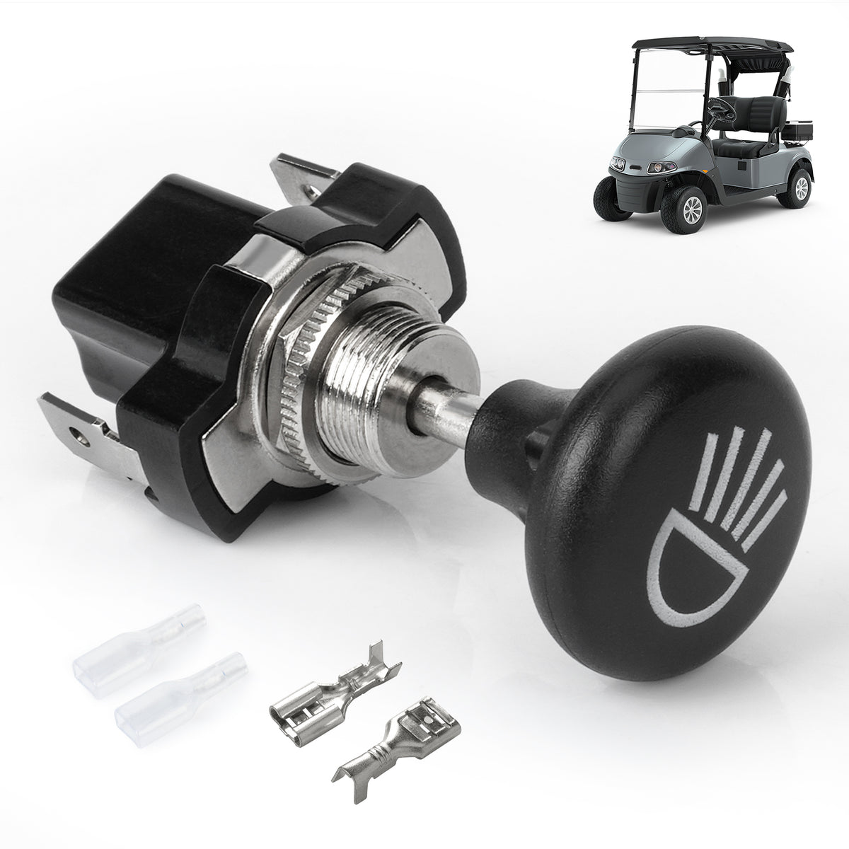 Universal Golf Cart Push Button Light Switch for Club Car Yamaha EZGO - 12Volt Light Switch, OEM #4034 | Drive-up