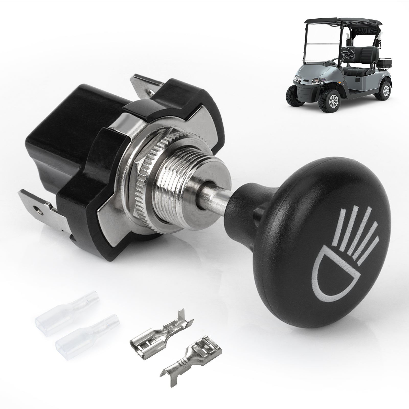 Universal Golf Cart Push Button Light Switch for Club Car Yamaha EZGO - 12Volt Light Switch, OEM #4034 | Drive-up