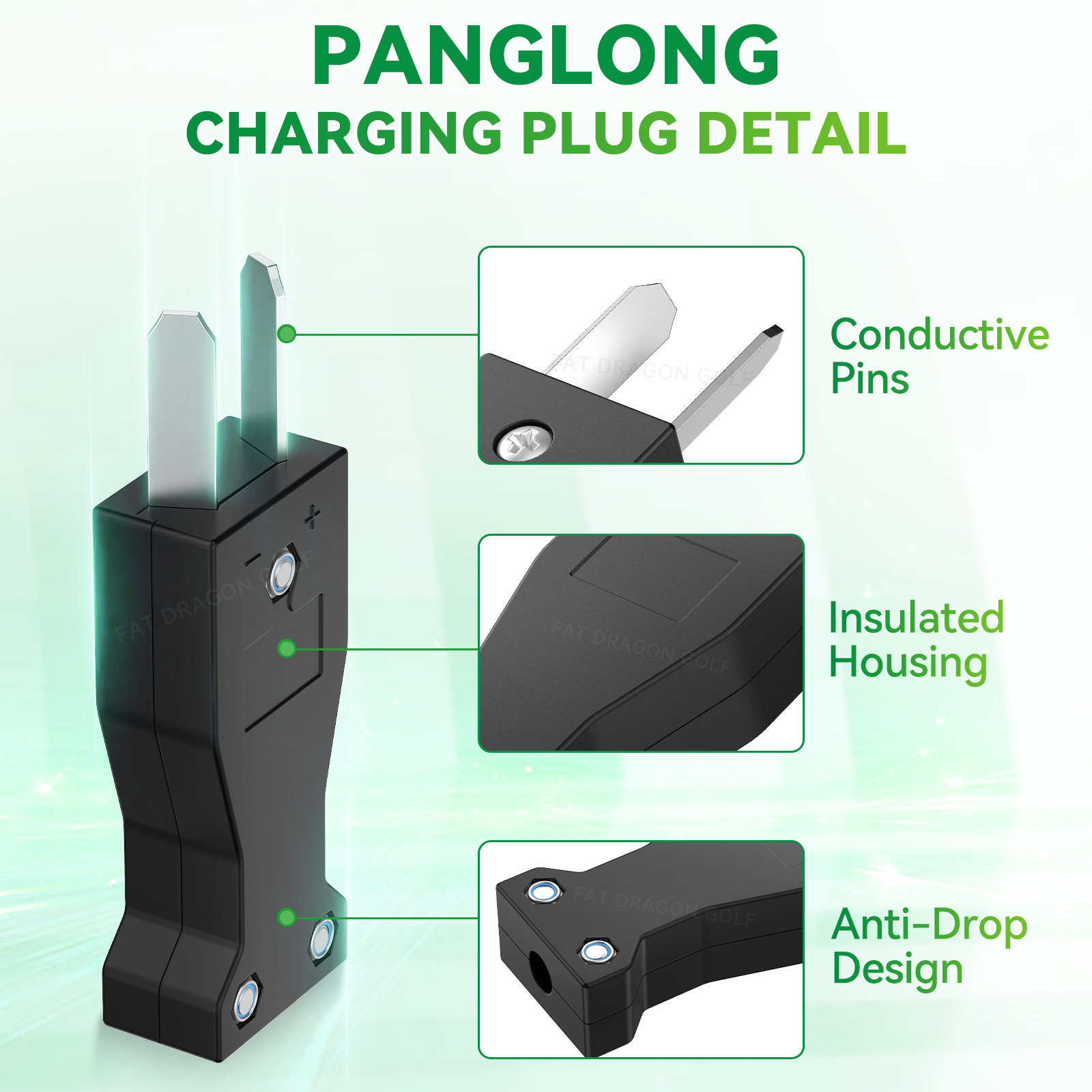 Golf Carts Crow Foot 2 Prong Charger Plug Suitable for Club Car and Yamaha(36 Volt) |Drive-up