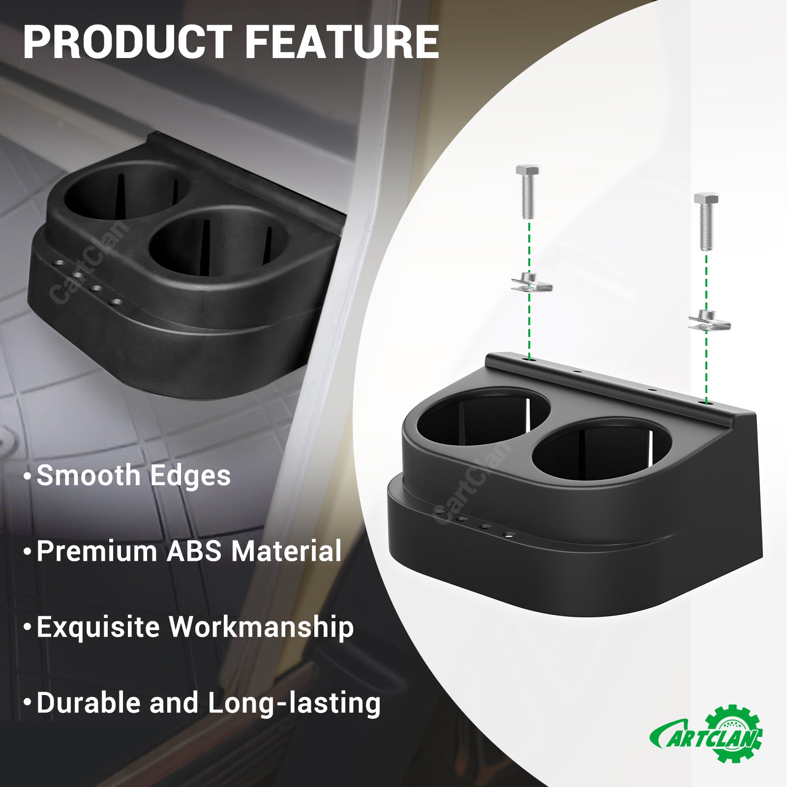 Dual Cup Holder Kit for 1993-Up Club Car DS - 2 Pcs | Drive-up