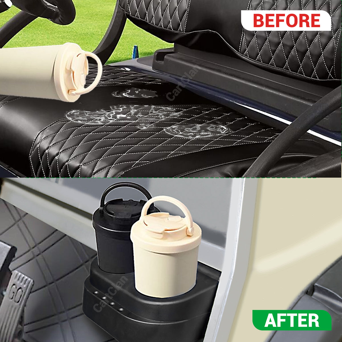 Dual Cup Holder Kit for 1993-Up Club Car DS - 2 Pcs | Drive-up