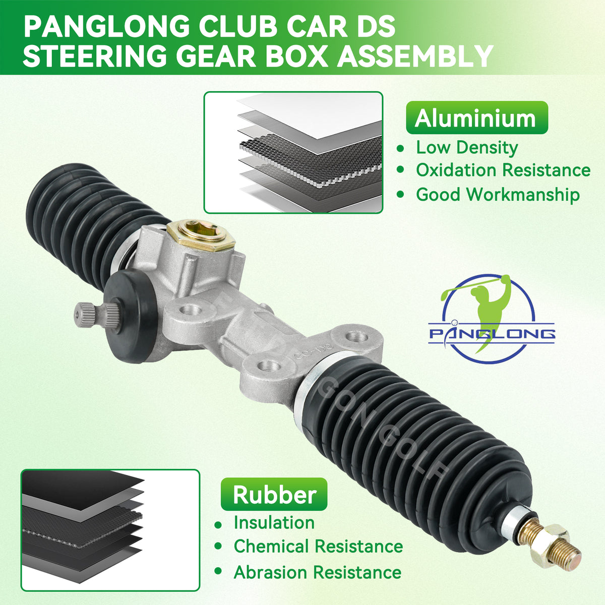 Steering Rack, Rack and Pinion, Steering Gear Box for Club Car DS, Carryall, and Turf G&E Golf Cart |Drive-up