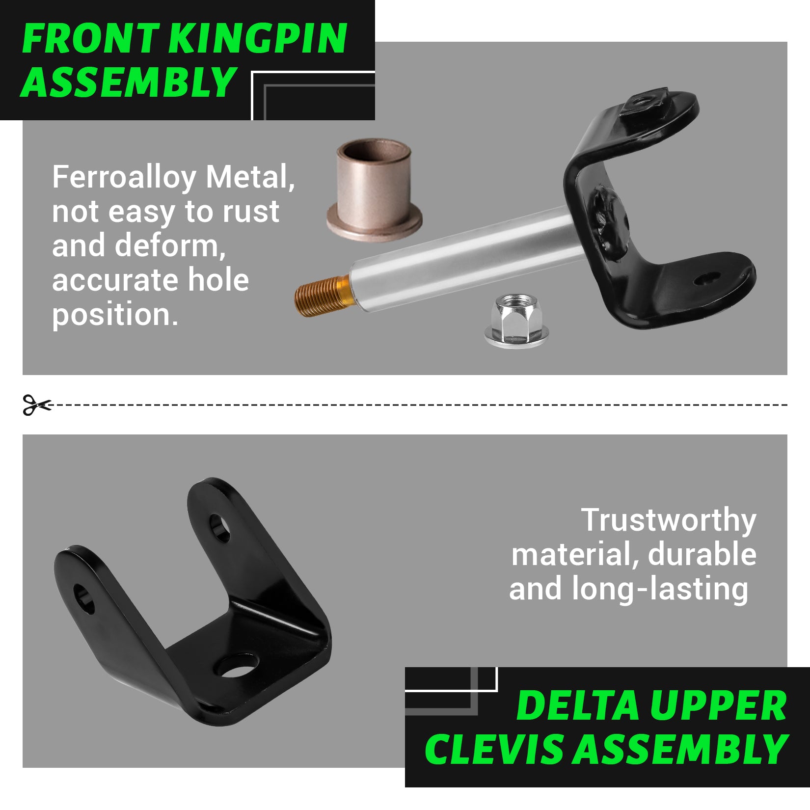 Deluxe Golf Cart Front and Rear End Repair Bushing Kits for Club Car DS 1993-Up Gas and Electric Models