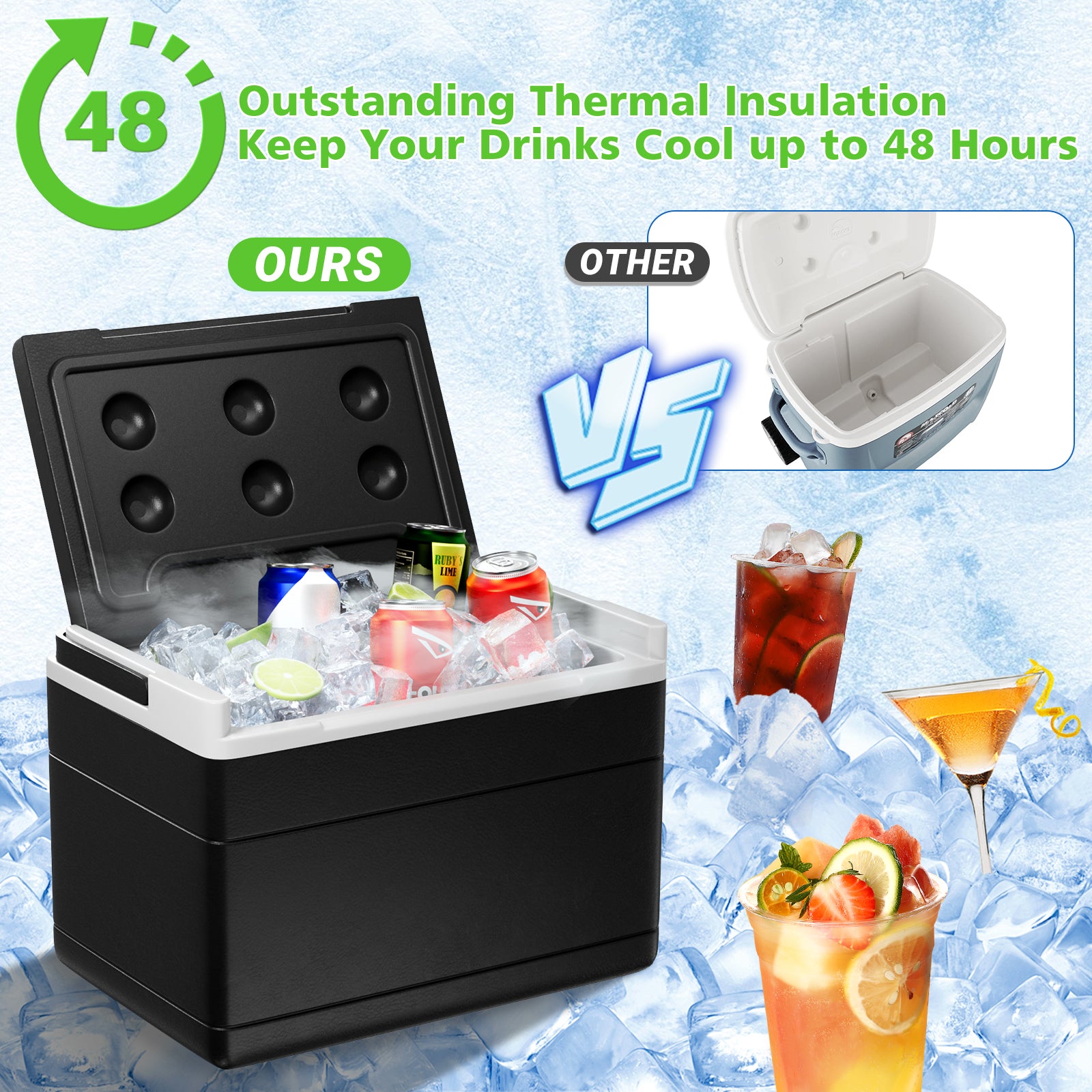 Golf Cart Cooler with Mounting Kit  fit for Club Car Precedent/Tempo/Onward | Drive-up