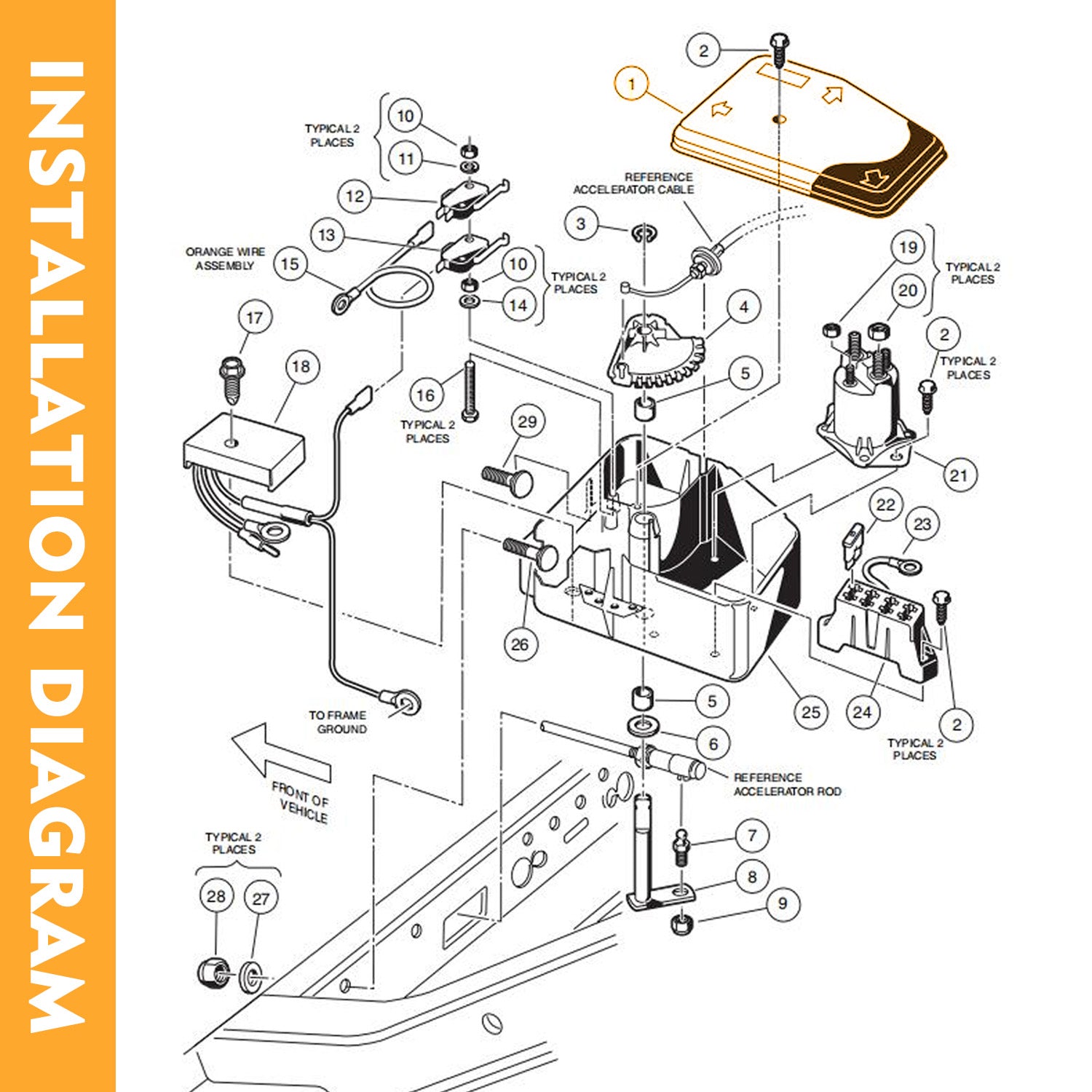 Golf Cart Electrical Component Box Asm/Electrical Box Cover, For Gas Club Car DS 1992-2015, OEM #1013609 1015777 |Drive-up