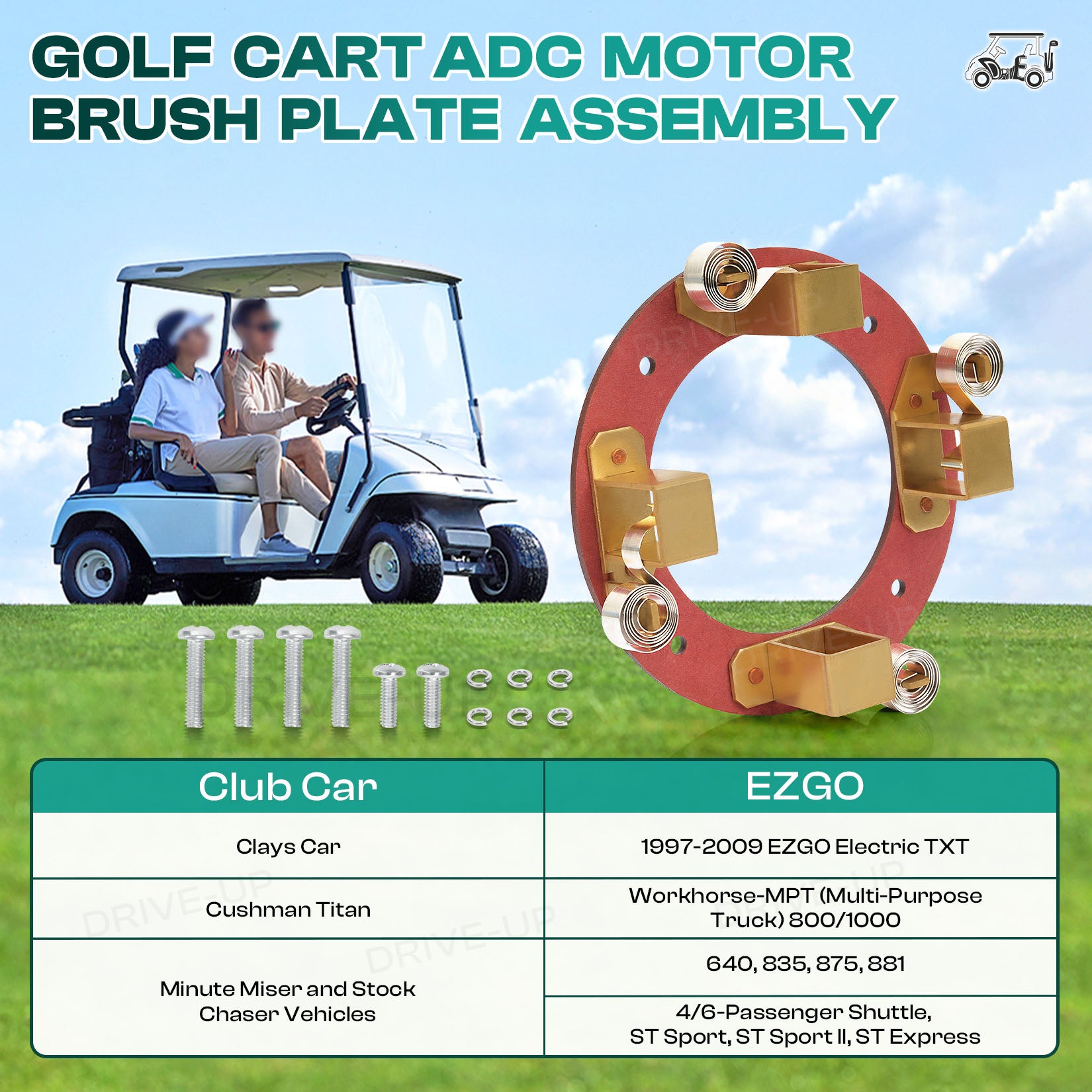 ADC Golf Cart Motor Brushes Plate with Springs for Club Car & EZGO | Drive-up