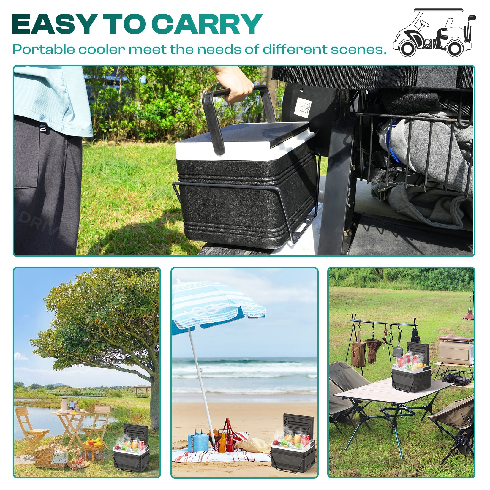 Golf Cart Cooler Fits EZGO TXT Club Car DS and Yamaha Star | Drive-up